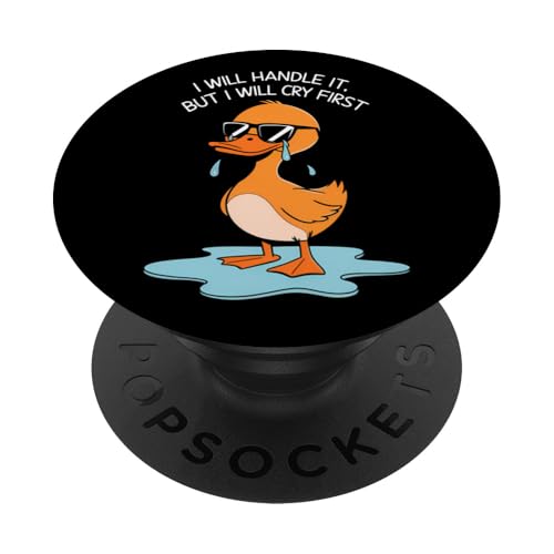 Lustige Ente Weint Sarkastisch Tier PopSockets Klebender PopGrip Lustige Ente Weint Sarkastisch Tier PopSockets Klebender PopGrip von Humor Geschenk Emotional Frauen Männer