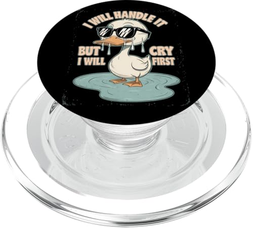 Lustige Ente Weint Sarkastisch Tier PopSockets PopGrip für MagSafe von Humor Geschenk Emotional Frauen Männer