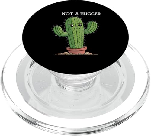 Not A Hugger Lustiger Kaktus Sarkastischer Witz Wortspiel Autismus PopSockets PopGrip für MagSafe von Humor R Us