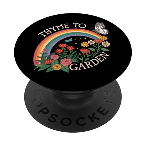 Thymian To Garden Witz sarkastische Pflanzen Wortspiel Regenbogen Schmetterling PopSockets Klebender PopGrip Thymian To Garden Witz sarkastische Pflanzen Wortspiel Regenbogen Schmetterling PopSockets Klebender PopGrip von Humor R Us