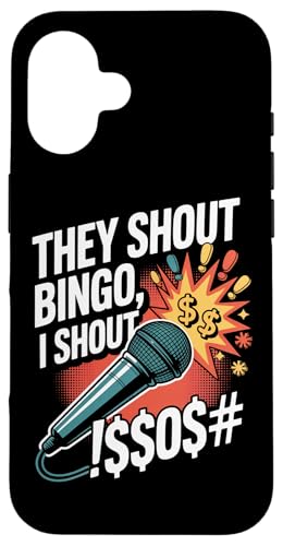They Shout Bingo I Shout Mikrofon Humor Hülle für iPhone 16 They Shout Bingo I Shout Mikrofon Humor Hülle für iPhone 16 von Humorous Bingo Enthusiasts Microphone Comedy