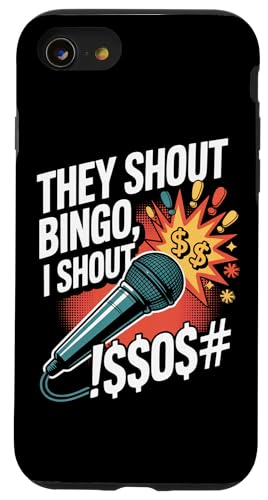 They Shout Bingo I Shout Mikrofon Humor Hülle für iPhone SE (2020) / 7 / 8 von Humorous Bingo Enthusiasts Microphone Comedy