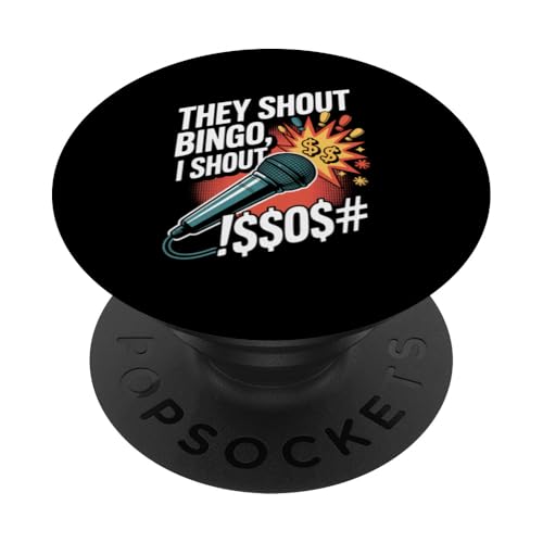 They Shout Bingo I Shout Mikrofon Humor PopSockets Klebender PopGrip They Shout Bingo I Shout Mikrofon Humor PopSockets Klebender PopGrip von Humorous Bingo Enthusiasts Microphone Comedy