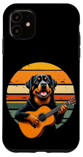 Hund spielt Gitarre Hülle für iPhone 11 von Hund, der Gitarre spielt Design