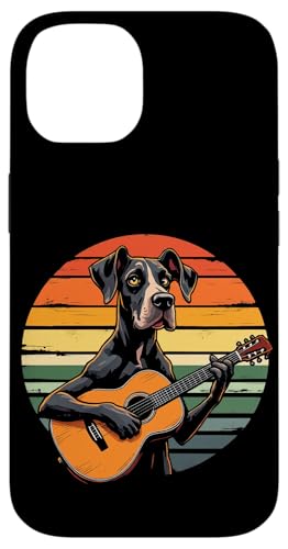 Hund spielt Gitarre Hülle für iPhone 14 von Hund, der Gitarre spielt Design