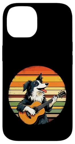 Hund spielt Gitarre Hülle für iPhone 14 von Hund, der Gitarre spielt Design