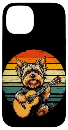 Hund spielt Gitarre Hülle für iPhone 14 von Hund, der Gitarre spielt Design
