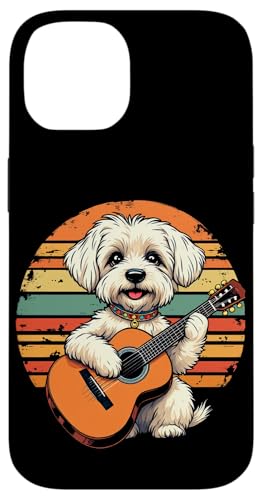 Hund spielt Gitarre Hülle für iPhone 14 von Hund, der Gitarre spielt Design