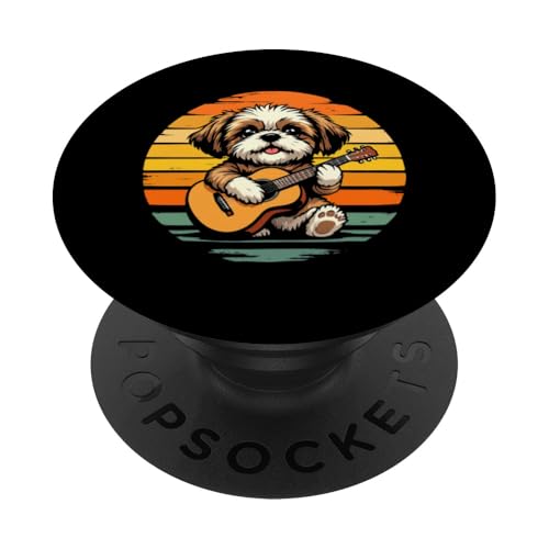 Hund spielt Gitarre PopSockets Klebender PopGrip Hund spielt Gitarre PopSockets Klebender PopGrip von Hund, der Gitarre spielt Design