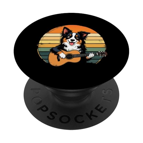 Hund spielt Gitarre PopSockets Klebender PopGrip von Hund, der Gitarre spielt Design