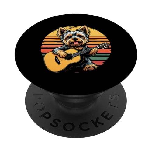 Hund spielt Gitarre PopSockets Klebender PopGrip Hund spielt Gitarre PopSockets Klebender PopGrip von Hund, der Gitarre spielt Design