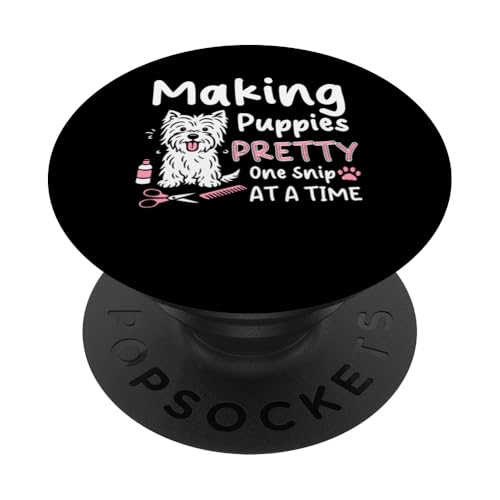 Making Puppies Pretty Dog Groomer Dog Salon PopSockets Klebender PopGrip Making Puppies Pretty Dog Groomer Dog Salon PopSockets Klebender PopGrip von Hundefriseur Desing Hundesalon