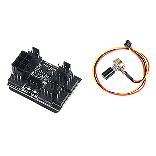 Hundnsney 3-Pin-4-Pin-LüFteradapter PWM-PC-GehäUse-LüFter-Hub-Regler 8-Wege-Splitter 12-V-Geschwindigkeitsregler mit 6-Pin-Stromanschluss Hundnsney 3-Pin-4-Pin-LüFteradapter PWM-PC-GehäUse-LüFter-Hub-Regler 8-Wege-Splitter 12-V-Geschwindigkeitsregler mit 6-Pin-Stromanschluss von Hundnsney