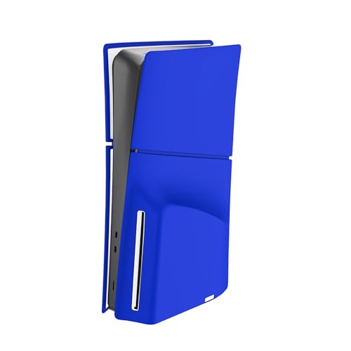 Hundor Anti-Staub Schutzhülle für PS5 Slim Silikonhülle für Playstation 5, Slim Staubschutzhülle Skin Shell für PS5 Slim Silikon Schutzhülle (Optisches Laufwerk, blau) von Hundor