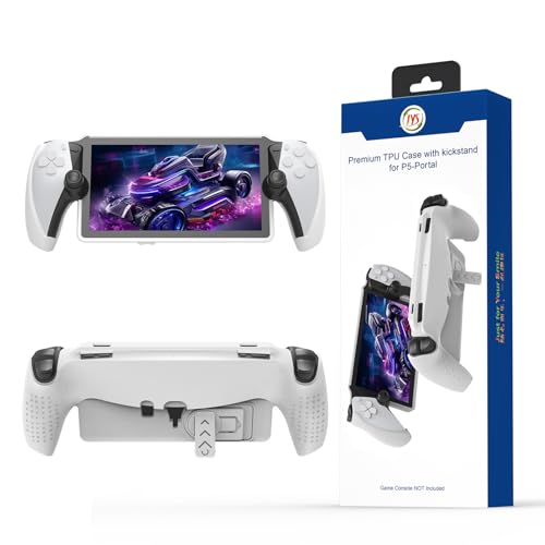 Schutzhülle Kompatibel mit Playstation Portal Spielkonsole TPU Schutzhülle Anti-Rutsch und Anti-Fall mit Ständer Spielkonsolenzubehör (Weiß) von Hundor