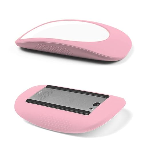 Silikon-Maus-Schutzhülle für Apple Magic Mouse 2, farbenfrohe, weiche, ultradünne Skin-Schutzhülle, Anti-Drop-Maus-Zubehör. (Rosa) von Hundor