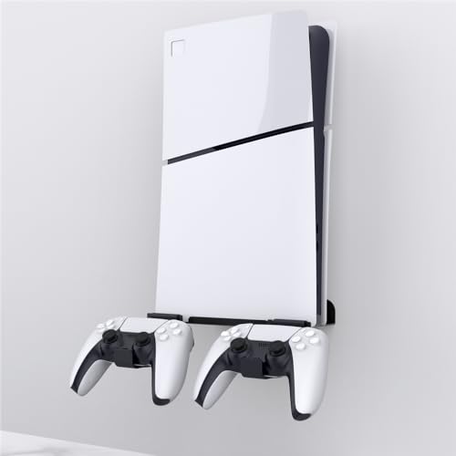 Wandhalterung für PS5 Slim Konsole Wandhalterung für PS5 Slim Gamepad Sitz Storage Hanger.Controller Holder & Remote Control Bracket von Hundor