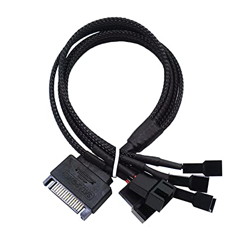 Kühler Lüfter Adapter Kabel Lüfter Splitter Adapter SATA Lüfter Kabel Splitter 4 Pin SATA auf 4 Pin für Computer-Motherboard-CPU-Lüfter, SATA-Schnittstelle, Kompatibel mit 3Pin, Spannung 12V von Hundredweat