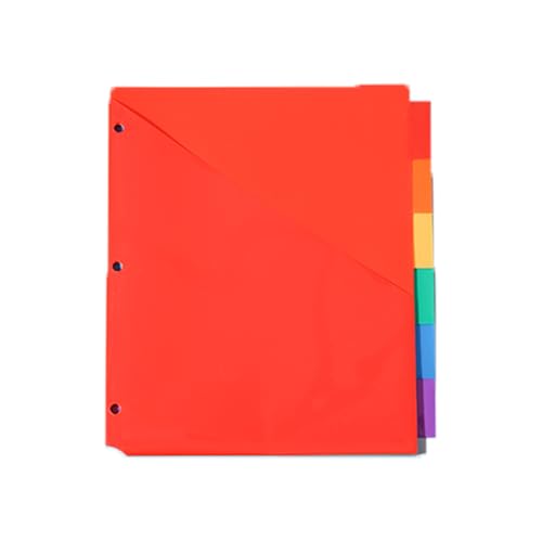 HunicandIU Registerkarten der Seitenteiler, Indexteiler | Buntes Ringbindemittel Big Tab,Dicke Index Abschnitt Ring Notizbuch Distrikte für Schul- und Arbeitsplatzorganisation von HunicandIU