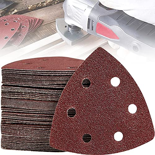 50 Stücke Sanding Polishing, Dreieck Sandpapier, Schleifblätter, Dreieck Schleifblatt Set, 6 Löcher Dreieckschleifpapier Zum Schleifen Von Maschinen Schleifen Und Polieren Von Schleifmaschinen von Hunphy