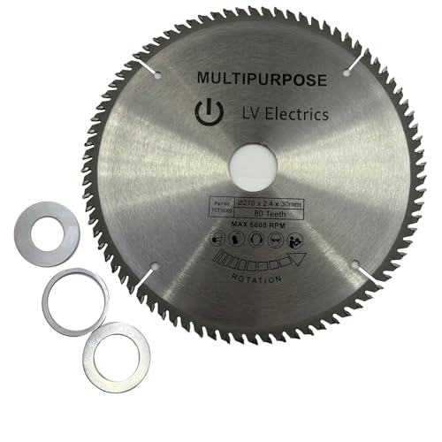 Hunricho Hartlegierungssägeblatt210x2.4x30mmfürHolzbearbeitung/Kunststoffschneiden, geeignet für Kreissägen/Tischsägen (210x2.4x30mm) von Hunricho
