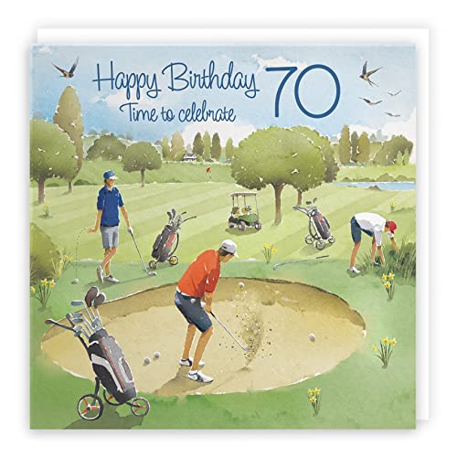 Hunts England - Geburtstagskarte zum 70. Geburtstag für Ihn – Alter 70 – "Golf Bunker" – Milos Gallery Collection – Geburtstagskarte für Herren zum 70. Geburtstag – Geburtstagskarte zum 70. Geburtstag von Hunts England