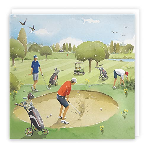 Hunts England - Golfkarte blanko – "Golf Bunker" – Milo's Gallery – Golfkarte für jeden Anlass – Vatertagskarte – Ruhestandskarte – Glückskarte – Jubiläumskarte – Gute Besserung von Hunts England