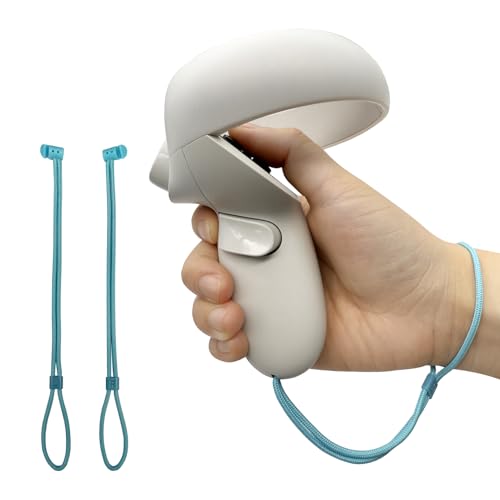 Hupaivrmrar Handgelenkschlaufe für Meta Oculus Quest 2 Controller, verstellbar, einfach zu befestigen, stabile Handschlaufe (1 Paar) (Blau) von Hupaivrmrar