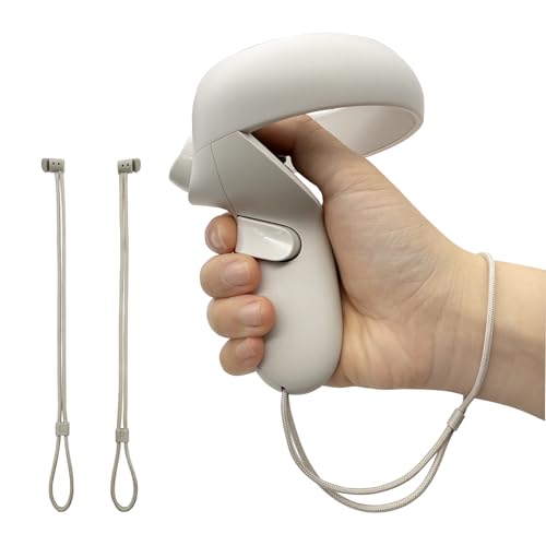 Hupaivrmrar Handgelenkschlaufe für Meta Oculus Quest 2 Controller, verstellbar, einfach zu befestigen, stabile Handschlaufe (1 Paar) (Grau) von Hupaivrmrar