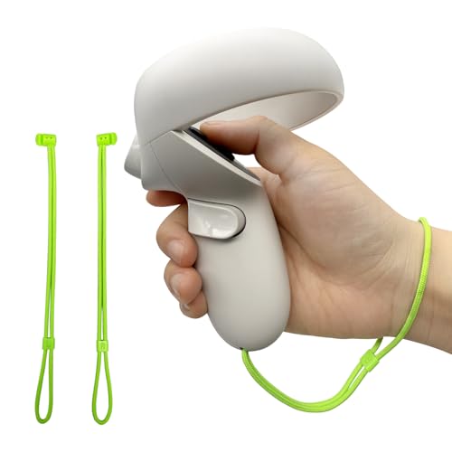Hupaivrmrar Handgelenkschlaufe für Meta Oculus Quest 2 Controller, verstellbar, einfach zu befestigen, stabile Handschlaufe (1 Paar) (Grün.) von Hupaivrmrar