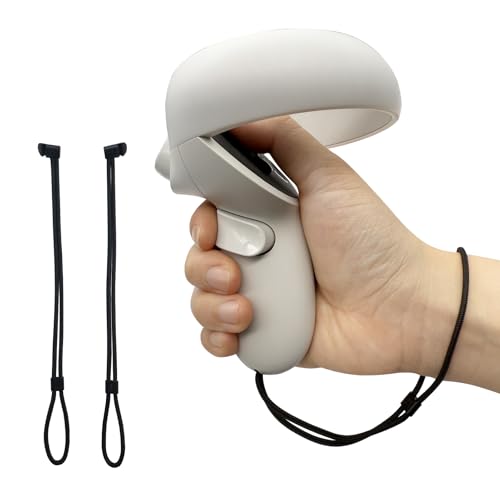 Hupaivrmrar Handgelenkschlaufe für Meta Oculus Quest 2 Controller, verstellbar, einfach zu befestigen, stabile Handschlaufe (1 Paar) (Schwarz.) von Hupaivrmrar