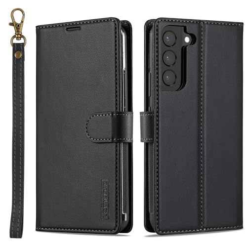 Handy-Flip-Hülle Abnehmbare Hülle Kompatibel mit Samsung Galaxy S22 Brieftaschenhülle mit Kartenhalter Premium PU-Leder Magnethülle mit Ständer Stoßfeste Handschlaufe Abnehmbare Flip-Schutzhülle Schut von HurrayB