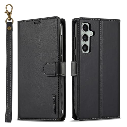 Handy-Flip-Hülle Abnehmbare Hülle Kompatibel mit Samsung Galaxy S23 Plus Brieftaschenhülle mit Kartenhalter Premium PU-Leder Magnethülle mit Ständer Stoßfeste Handschlaufe Abnehmbare Flip-Schutzhülle von HurrayB