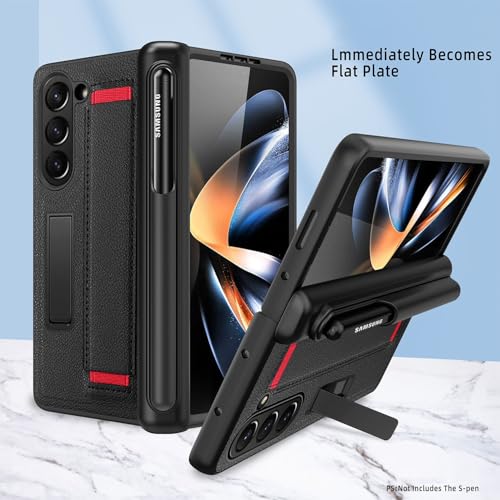 Handy-Flip-Hülle Compatible with Samsung Galaxy Z Fold 5, stoßfeste Lederhülle mit S-Pen-Halter, Rundum-Schutzhülle mit unsichtbarem Standfuß Compatible with Samsung Galaxy Z Fold 5 mit Armband Schutz Handy-Flip-Hülle Compatible with Samsung Galaxy Z Fold 5, stoßfeste Lederhülle mit S-Pen-Halter, Rundum-Schutzhülle mit unsichtbarem Standfuß Compatible with Samsung Galaxy Z Fold 5 mit Armband Schutz von HurrayB