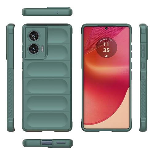 Handy-Flip-Hülle Kompatibel mit Motorola Edge 50 Fusion 5G (ausländische Version). Handyhülle aus Silikon, schlanke Hülle, Rundumschutz, stoßfest, kratzfest, weiche Innenhülle mit Beflockung aus Faser von HurrayB