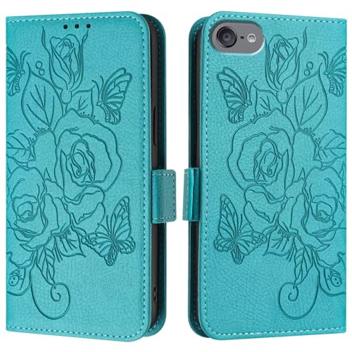 Handy-Flip-Hülle Kompatibel mit iPad iPod Touch 7 (2019)/6 Touch5 Hülle, Brieftaschenhülle, schlankes PU-Leder-Telefon-Flip-Folio-Case, stoßfeste Schutzhülle mit Kartenhaltern + Handschlaufe Schutzhül von HurrayB