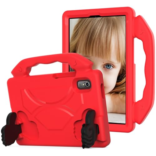Tablet PC Hülle Compatible with Lenovo Tab M9 9.0 inch (TB-310FU,2023 Released) Tablet Case for Kids Lightweight EVA Shockproof Protective Handle Stand Cover Kid Friendly Case Schutzhülle(Red) von HurrayB