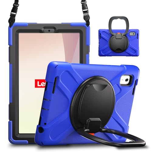 Tablet PC Hülle Compatible with Lenovo Tab M9 Case TB-310FU 9 Inch 2023, Shockproof Sturdy Cover with 360 Rotating Kickstand,Hand/Shoulder Strap Tablet Heavy Duty Shell for Tab M9 Schutzhülle(Blue) von HurrayB