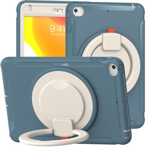Tablet PC Hülle Compatible with iPad Mini 5/4 Mini 5th/ 4th Generation 7.9'' Case, Full-Body Protective Case Rugged Hybrid Bumper Protective Cover with Handle Grip,Swivel Stand Schutzhülle(Blue s) von HurrayB