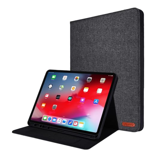 Tablet PC Hülle Schlanke Tablet-Hülle, kompatibel mit iPad Pro 12,9 Zoll (Modell 2020/2018, 4./3. Generation), Hülle mit Stifthalter, dreifach faltbarer Ständer-Schutzhülle, robuste Hülle mit automati von HurrayB
