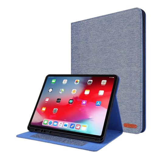 Tablet PC Hülle Schlanke Tablet-Hülle, kompatibel mit iPad Pro 12,9 Zoll (Modell 2020/2018, 4./3. Generation), Hülle mit Stifthalter, dreifach faltbarer Ständer-Schutzhülle, robuste Hülle mit automati von HurrayB