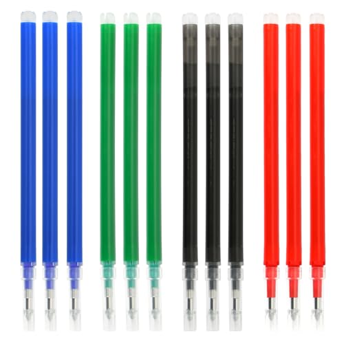 12 Stück Ersatzminen, 0,7mm Blau/Schwarz/Gemischte Farbe, Radierbarer Tintenroller, Ersatzmine Farbe 0,7, Für Stifte (Gemischte Farbe) von Husalsea