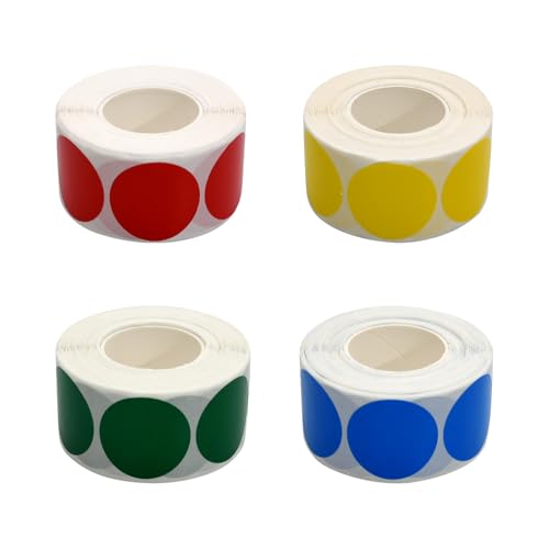 Klebepunkte Bunt Groß 4 Rollen Rot, Gelb, GrüN, Blau Wiederverwendbare Sticker Wasserfest AblöSbar Kupferfarbenes Papier Bunte Klebepunkte Kodierung Runde Sticker 500 Aufkleber Pro Rolle Klebepunkte Bunt Groß 4 Rollen Rot, Gelb, GrüN, Blau Wiederverwendbare Sticker Wasserfest AblöSbar Kupferfarbenes Papier Bunte Klebepunkte Kodierung Runde Sticker 500 Aufkleber Pro Rolle von Husalsea