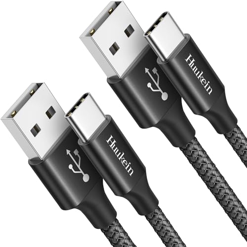 Huukein USB C Kabel 2M, QC3.0 Schnellladekabel, Schwarz USB A auf USB C Ladekabel für Samsung Galaxy, iPhone 15, Redmi, Pixel von Huukein