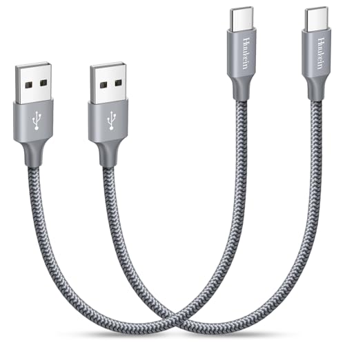 USB C Kabel Kurz [0,3m 2Stück], 30cm Kabel USB A auf USB C Schnellladekabel für Samsung Galaxy S24 S23 S22 S21 S20 S10, A51 A52 A53 A54 A40 A21s A23 A34, Pixel von Huukein