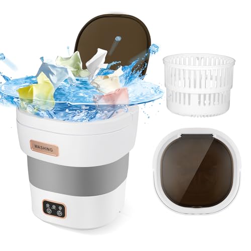 Mini-Faltwaschmaschine, 12L Tragbare Waschmaschine mit Schleuderfunktion, Blu-ray und Abflussrohr, Wäschewaschmaschine für Unterwäsche, Socken oder kleine Gegenstände Mini-Faltwaschmaschine, 12L Tragbare Waschmaschine mit Schleuderfunktion, Blu-ray und Abflussrohr, Wäschewaschmaschine für Unterwäsche, Socken oder kleine Gegenstände von HuuppHip