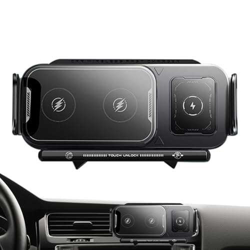 Huvqianu Car Charger, Phone Stand, Precise Auto Retract Clamp Secures Device Via Smart Sensor, Rotating Mechanism Wide Adjustable View, Air Vent Mount for Daily Commutes Huvqianu Car Charger, Phone Stand, Precise Auto Retract Clamp Secures Device Via Smart Sensor, Rotating Mechanism Wide Adjustable View, Air Vent Mount for Daily Commutes von Huvqianu