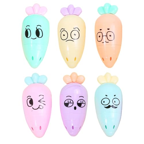 Huvqianu Pastel Highlighter Pens, Fluorescent Markers, 2.36x0.98in Smudge Proof Ink, Cute Carrot Shape Body, Highlighting Pen Pack for Kids, Adults, Teachers, Studying, School, Offices Use Huvqianu Pastel Highlighter Pens, Fluorescent Markers, 2.36x0.98in Smudge Proof Ink, Cute Carrot Shape Body, Highlighting Pen Pack for Kids, Adults, Teachers, Studying, School, Offices Use von Huvqianu