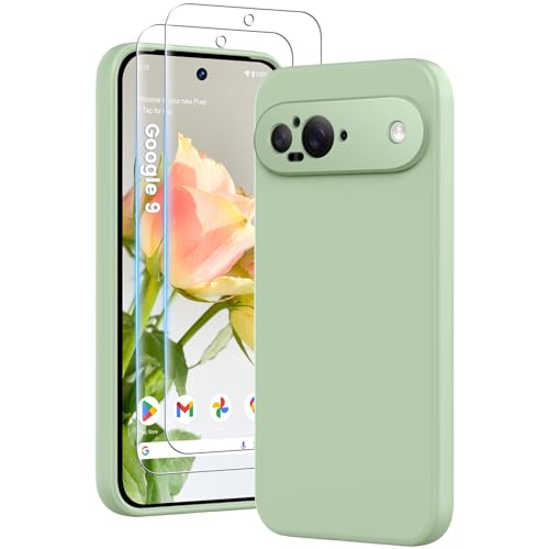 HuwaiH 3 in 1 Hülle für Google Pixel 9, Silikon Hülle mit 2 Stück 9H 0.33mm Panzerglas, Upgraded Kameraschutz, Soft Mikrofaserfutter Kratzfeste Stoßfeste Handyhülle für Google Pixel 9(hellgrün) HuwaiH 3 in 1 Hülle für Google Pixel 9, Silikon Hülle mit 2 Stück 9H 0.33mm Panzerglas, Upgraded Kameraschutz, Soft Mikrofaserfutter Kratzfeste Stoßfeste Handyhülle für Google Pixel 9(hellgrün) von HuwaiH