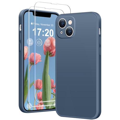 HuwaiH 3 in 1 Hülle für iPhone 13,Liquid Silikon Hülle mit 2 Stück 9H 0.33mm Panzerglas, Upgraded Kameraschutz, Soft Mikrofaserfutter Kratzfeste Stoßfeste Handyhülle für iPhone 13(Mitternachts blau) HuwaiH 3 in 1 Hülle für iPhone 13,Liquid Silikon Hülle mit 2 Stück 9H 0.33mm Panzerglas, Upgraded Kameraschutz, Soft Mikrofaserfutter Kratzfeste Stoßfeste Handyhülle für iPhone 13(Mitternachts blau) von HuwaiH